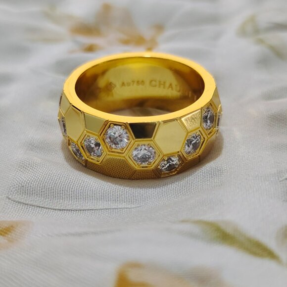 Chaumet 18K Gold Honeycomb Womens Ring - Picture 3 of 11